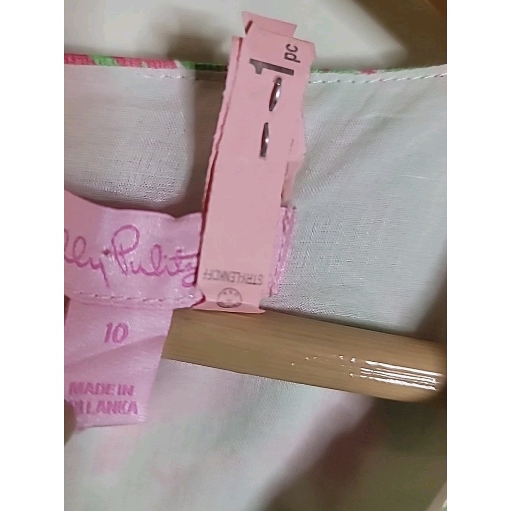 Lilly Pulitzer Shift Dress Women's 10 Pink Green EUC Beachy Preppy Tropical - Picture 6 of 7